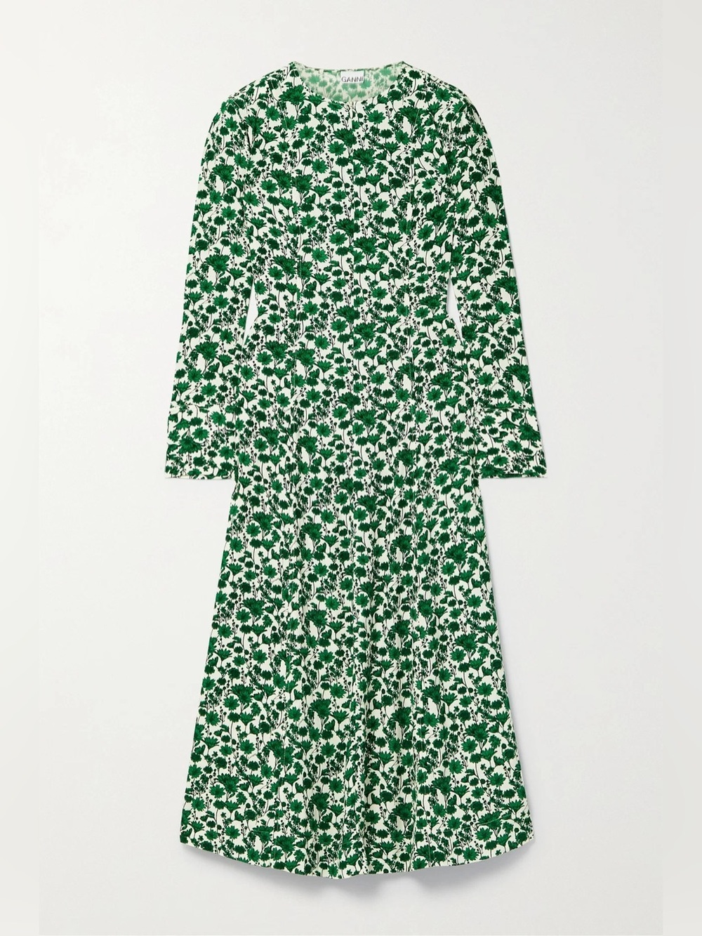 GANNI " Floral Print Crepe Midi Dress" size 40